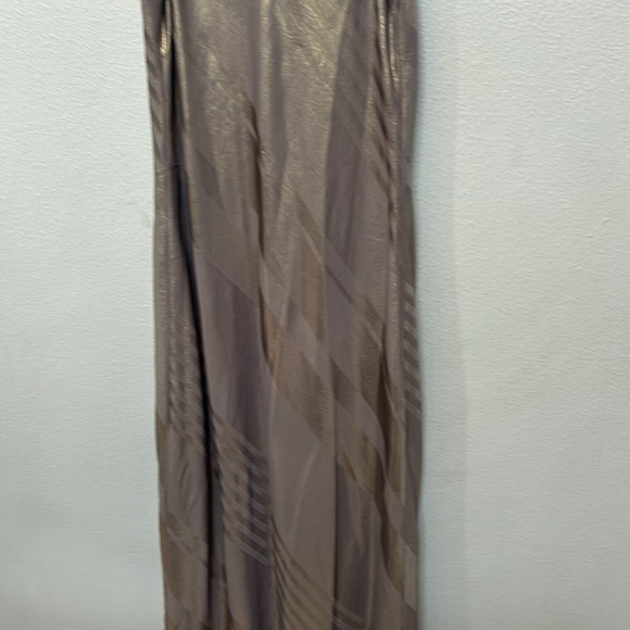 CURRENT AIR Anthropologie bias long dress gold metallic spaghetti strap large - Picture 10 of 13